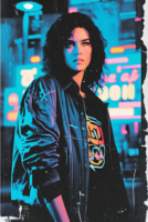 Gallery | Charming Solutions | AI generated, 80s retro, girl gamer, neon lights